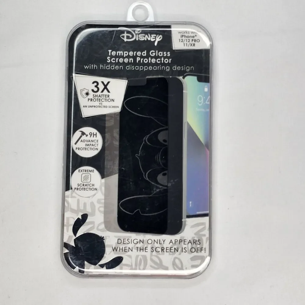 Disney Stitch Hidden Glass Screen Protector iPhone 12/12 Pro/11/XR
